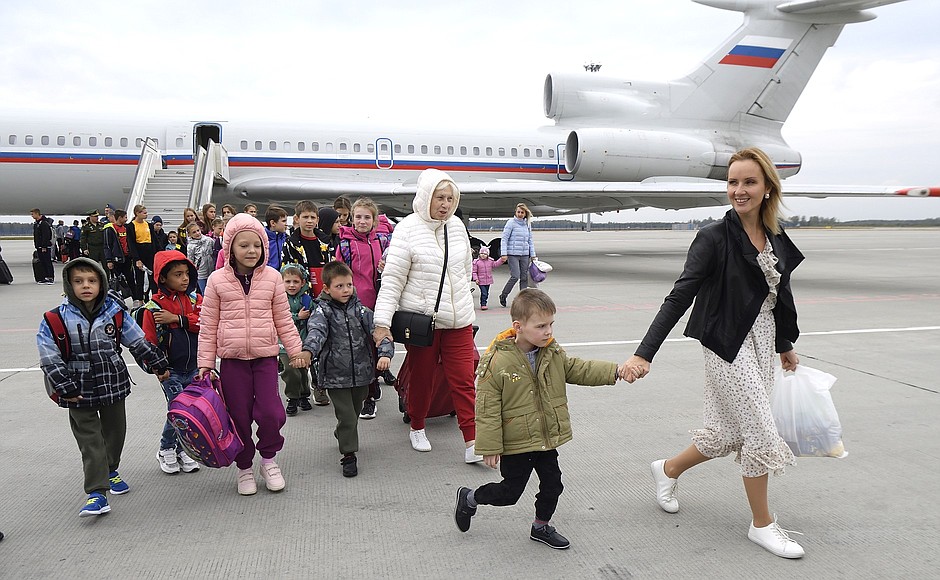 Orphans to be adopted by Russian families arrived in Russia with assistance from Presidential Commissioner for Children's Rights Maria Lvova-Belova.