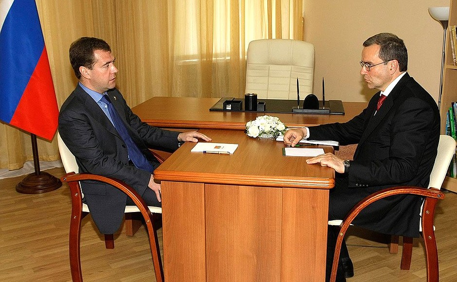 With Governor of Tver Region Dmitry Zelenin.