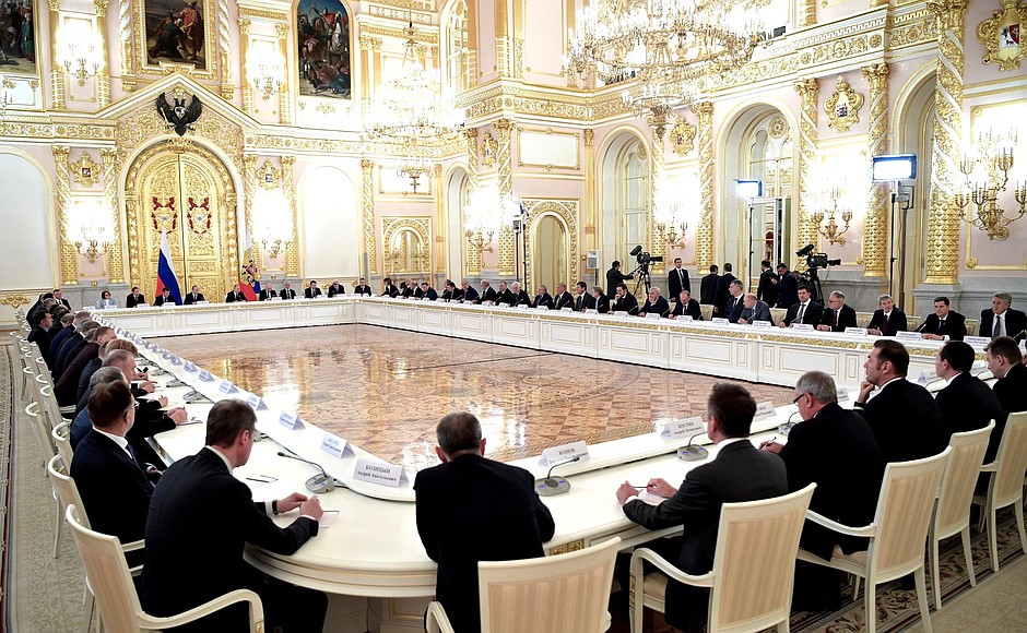 Meeting with Russian business leaders.