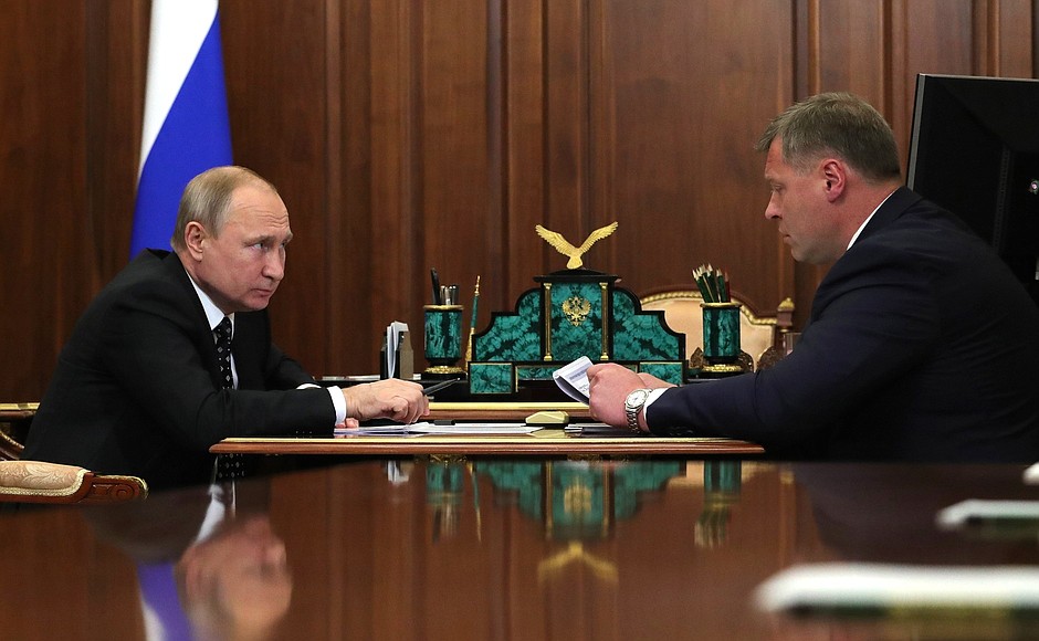Рабочая встреча с временно исполняющим обязанности губернатора Астраханской области Игорем Бабушкиным.