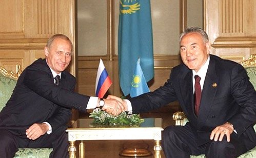 President Vladimir Putin and Kazakh President Nursultan Nazarbayev.