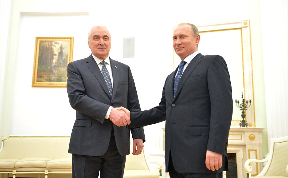 Meeting with President of South Ossetia Leonid Tibilov.