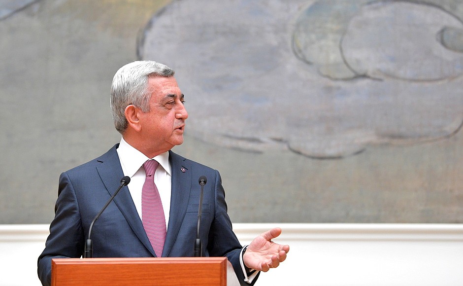 President of Armenia Serzh Sargsyan at the opening of the Days of Armenian Culture in Russia.