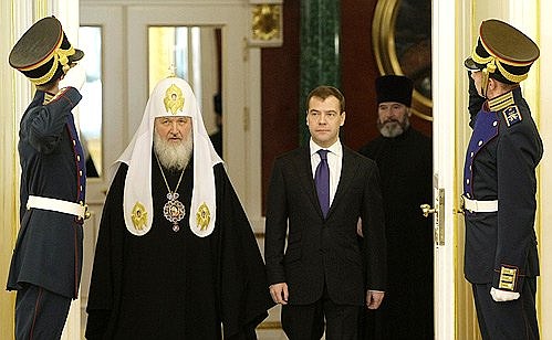 Перед приёмом в честь архиереев – участников Поместного собора Русской православной церкви.