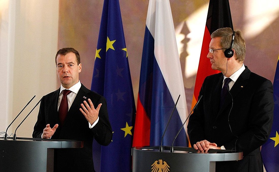 Joint news conference. With President of the Federal Republic of Germany Christian Wulff.