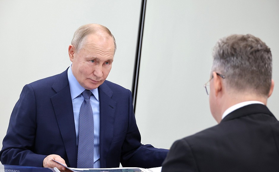 At a meeting with Stavropol Territory Governor Vladimir Vladimirov.
