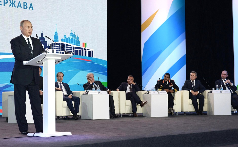 Vladimir Putin spoke at a plenary session of the sixth Russia – Country of Sports international forum.