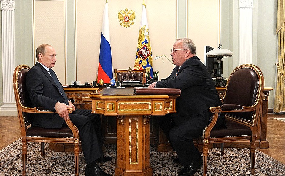 With Acting Head of the Altai Republic Alexander Berdnikov.