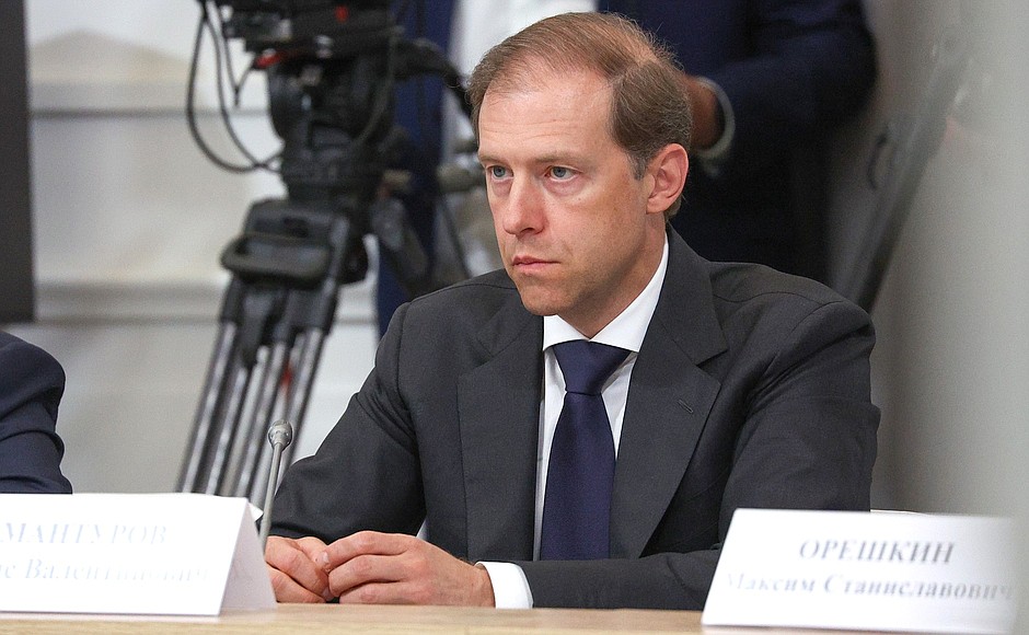 Deputy Prime Minister – Industry and Trade Minister Denis Manturov during a meeting on development of river navigation.