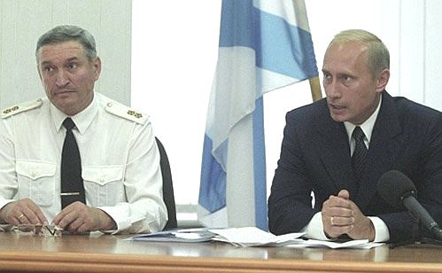 President Putin meeting with the command of the Pacific Fleet.