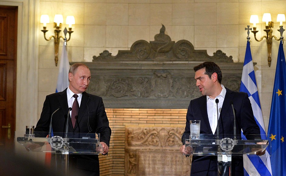 Joint press conference with Prime Minister of Greece Alexis Tsipras.