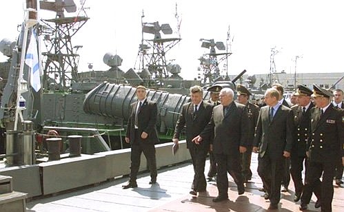 Посещение бригады военных кораблей Каспийской флотилии.