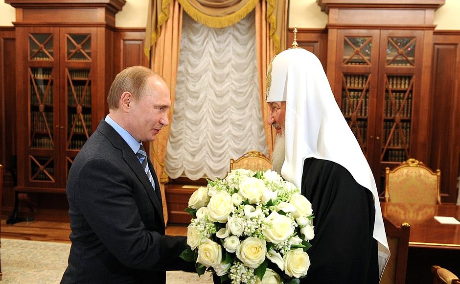 Vladimir Putin congratulated Patriarch of Moscow and All Russia Kirill on the anniversary of his enthronement.