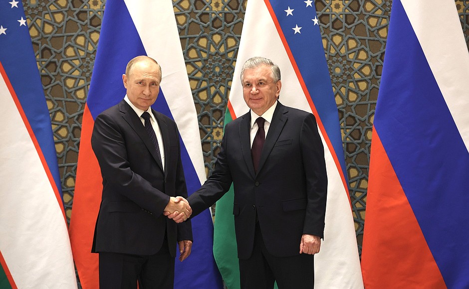 With President of Uzbekistan Shavkat Mirziyoyev.