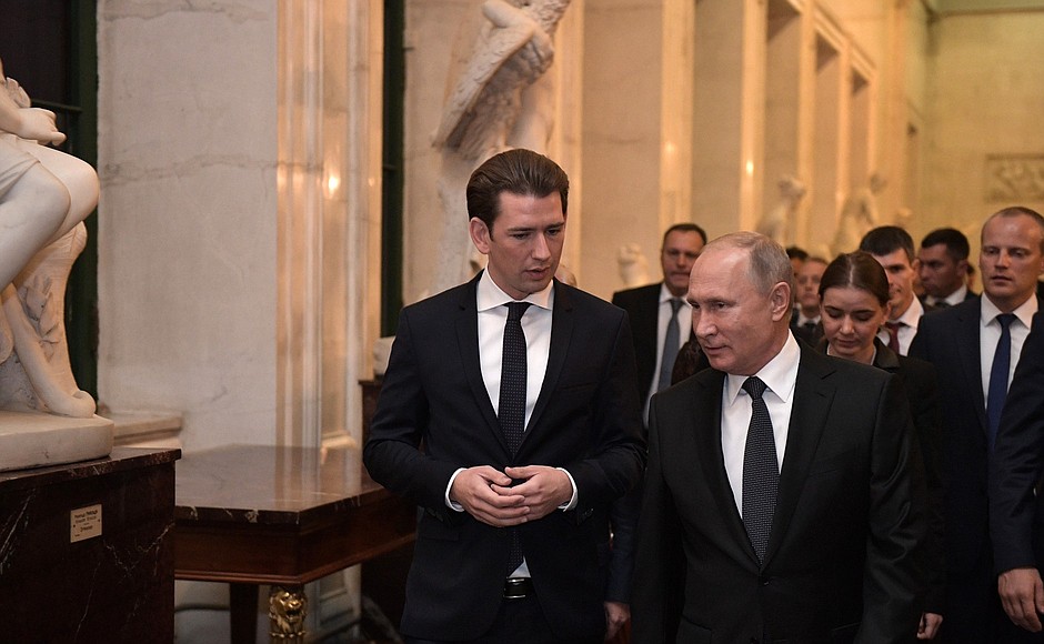 Visiting the State Hermitage. With Federal Chancellor of Austria Sebastian Kurz.
