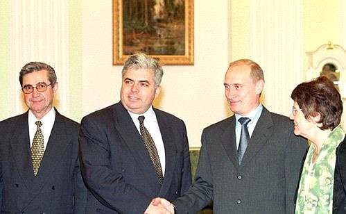President Putin with Adrian Severin, Chairman of the OSCE Parliamentary Assembly.