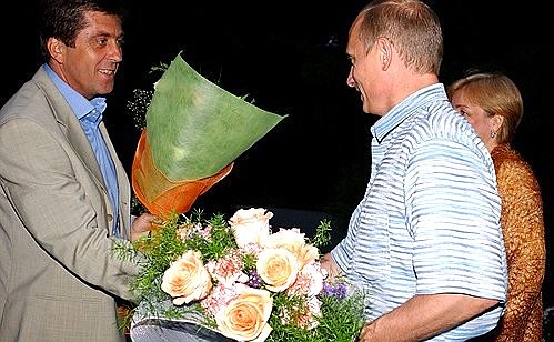 President Putin with his wife, Lyudmila, and Bulgarian President Georgi Parvanov.
