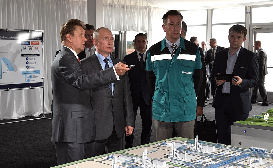 Visiting the construction site of the Amur Gas Processing Plant.