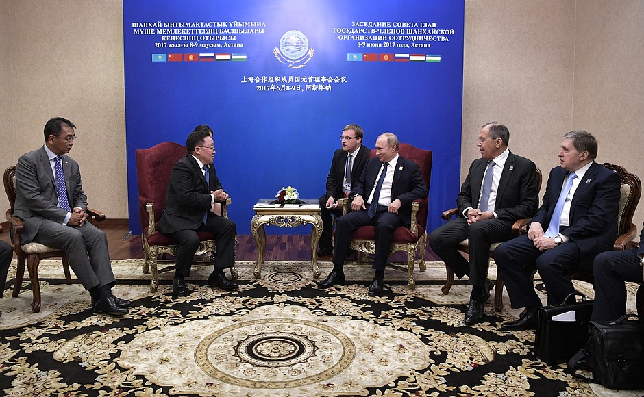 Meeting with President of Mongolia Tsakhiagiin Elbegdorj.