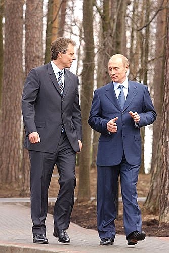 President Putin with British Prime Minister Tony Blair.