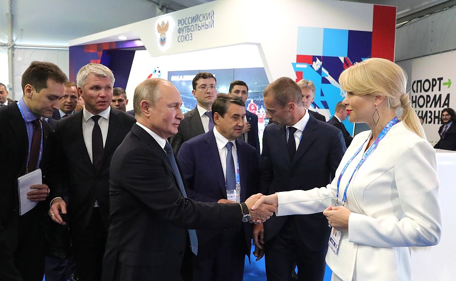 Vladimir Putin visited the exhibition Modern Sport: Innovations and Prospects.