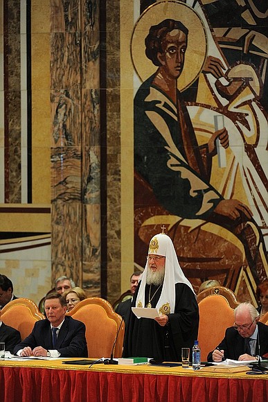 Opening of the XVII World Russian People’s Council. With Patriarch Kirill of Moscow and All Russia.