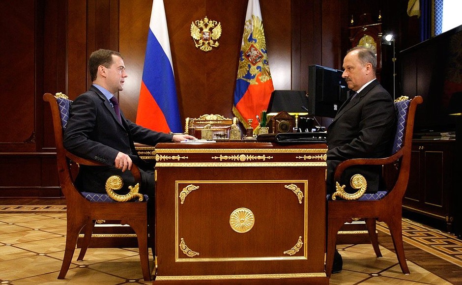 With Chairman of Vnesheconombank Vladimir Dmitriev.