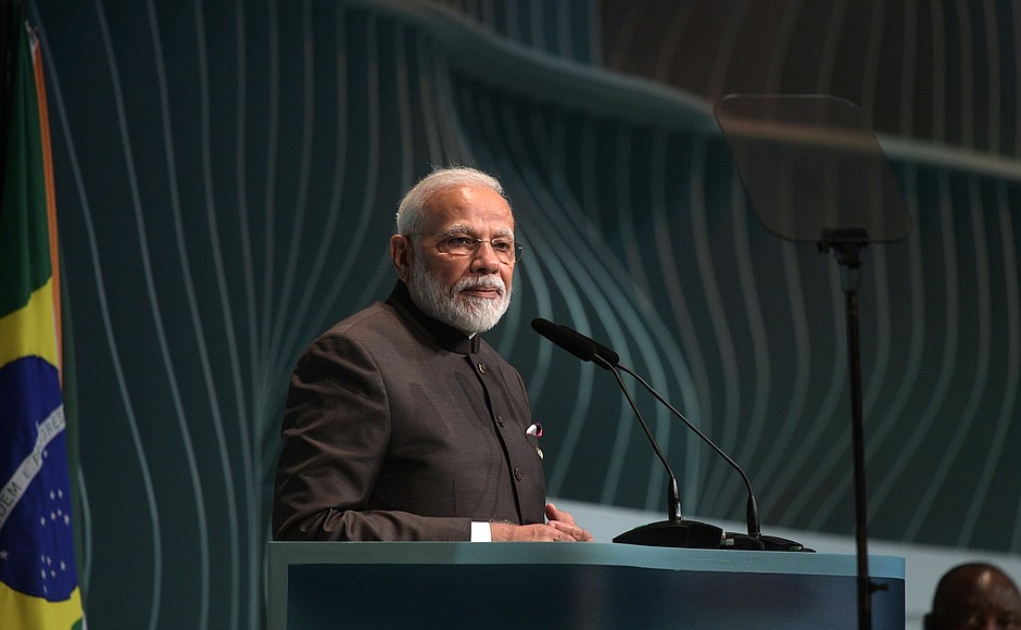 Prime Minister of India Narendra Modi at the closing ceremony of the BRICS Business Forum.