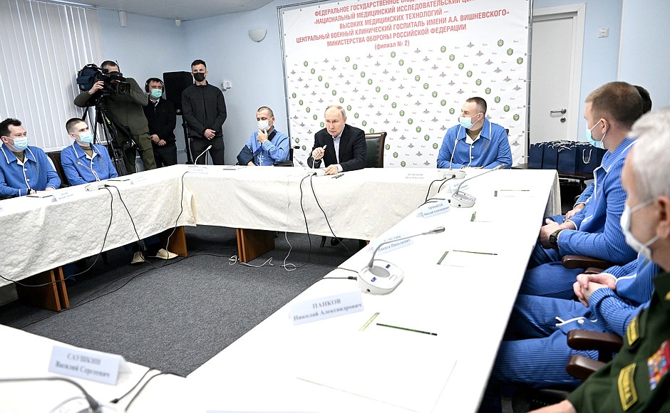 At a meeting with Armed Forces personnel wounded during the special military operation.