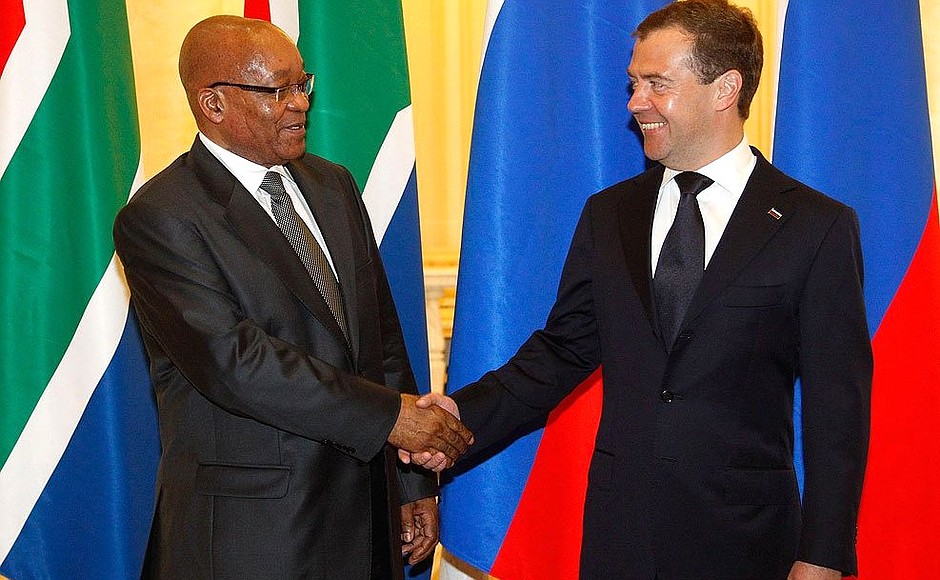 Meeting with President of the Republic of South Africa Jacob Zuma.