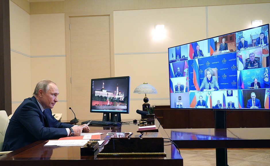 At a meeting of the Russian Federation Security Council (via videoconference).