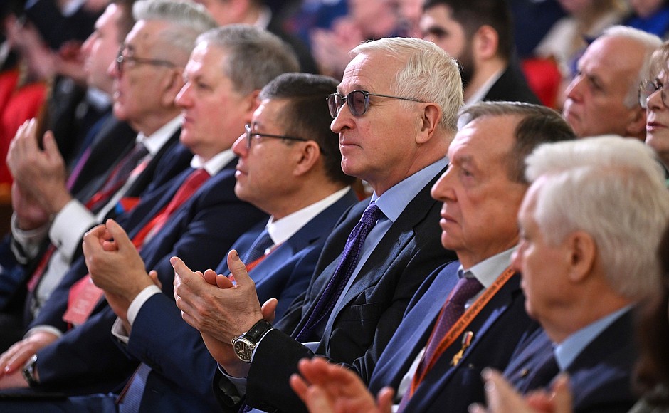 President of the Russian Union of Industrialists and Entrepreneurs Alexander Shokhin at the 12th Congress of the Federation of Independent Trade Unions of Russia.