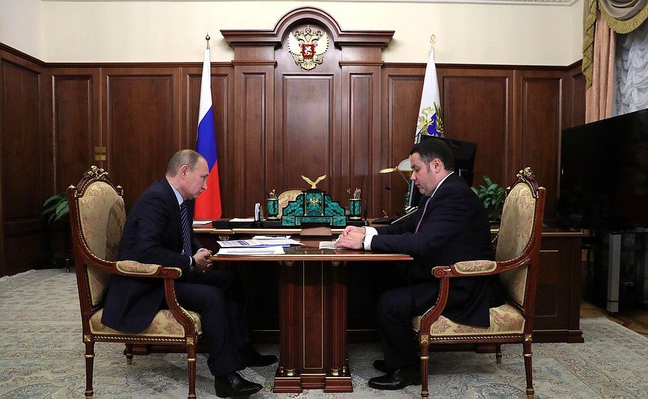 Рабочая встреча с губернатором Тверской области Игорем Руденей.