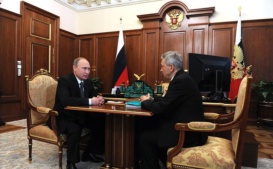 With Vice President of the Russian Academy of Sciences Ivan Dedov.