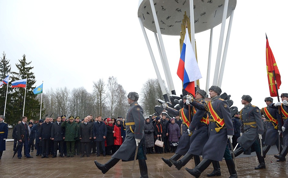 After the ceremony of laying flowers at the monument of the servicemen of the 6th Paratroop Company killed in action.