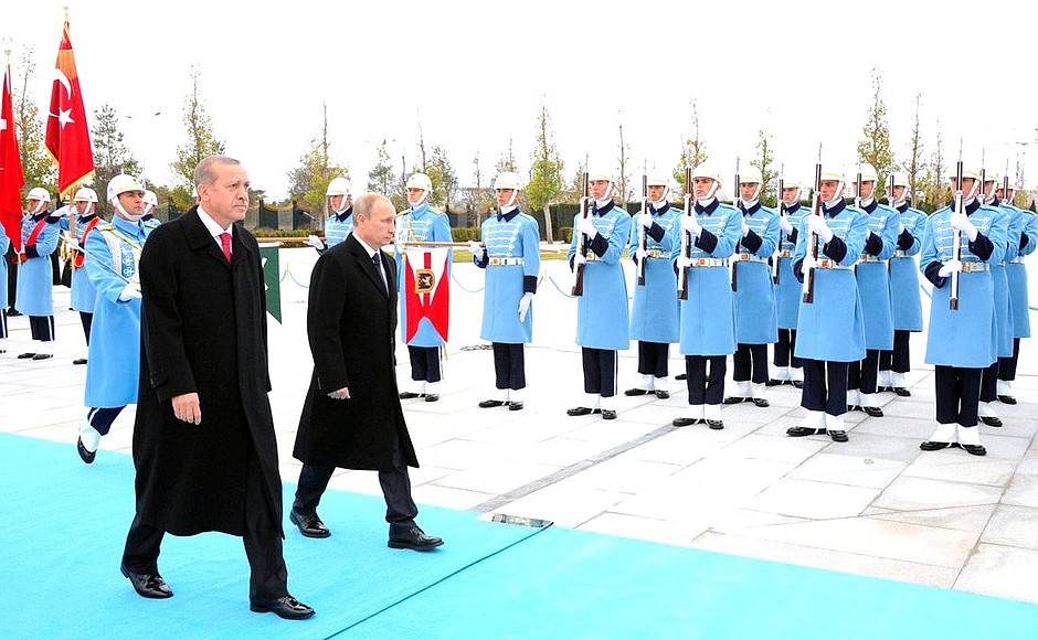Official welcome ceremony. With President of Turkey Recep Tayyip Erdogan.