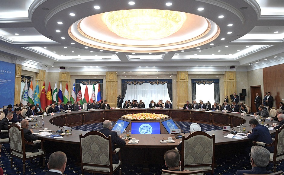 Заседание Совета глав государств – членов Шанхайской организации сотрудничества в расширенном составе.