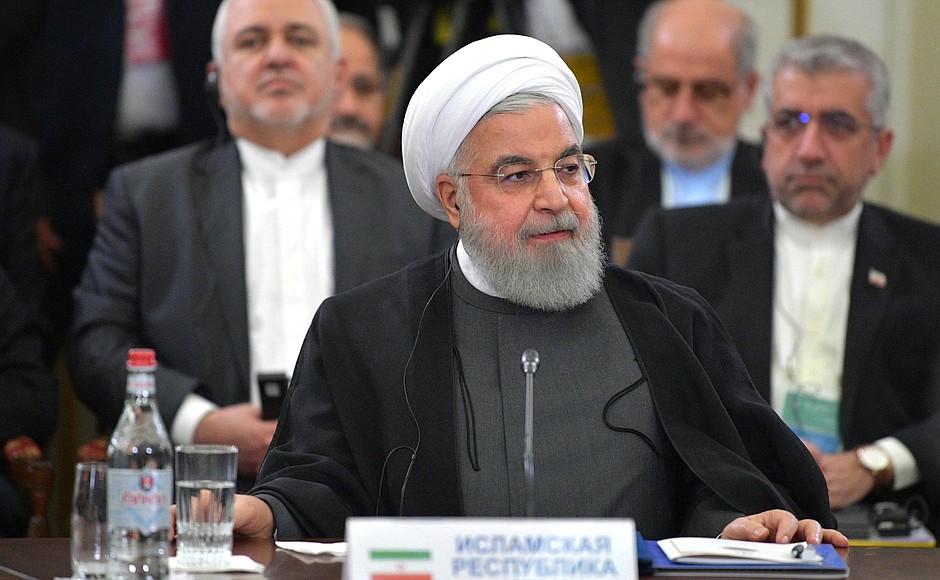 President of Iran Hassan Rouhani at the Supreme Eurasian Economic Council meeting in expanded format.