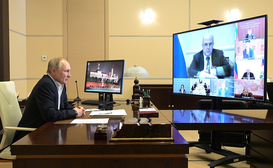 Video-conference on drafting the Address to the Federal Assembly.