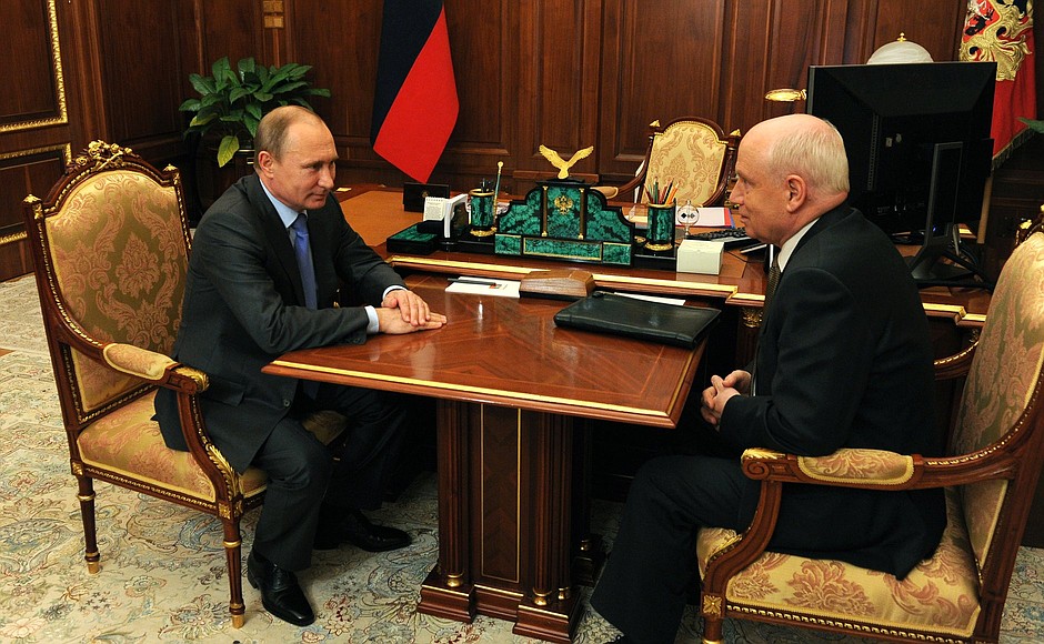 With Chairman of the Executive Committee and Executive Secretary of the CIS Sergei Lebedev.