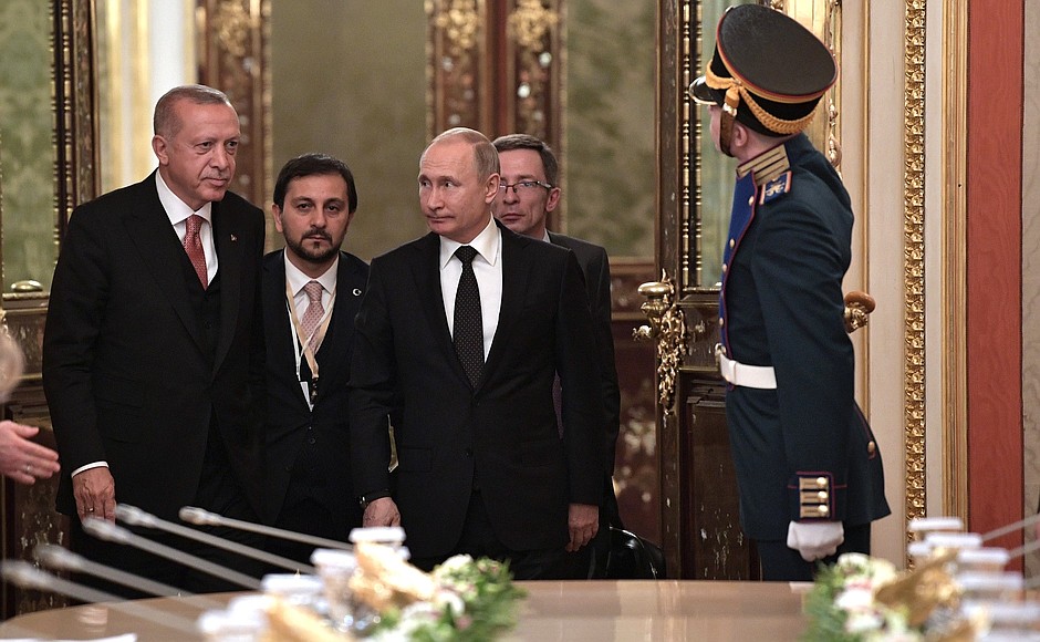 Перед началом заседания Совета сотрудничества высшего уровня между Российской Федерацией и Турецкой Республикой.