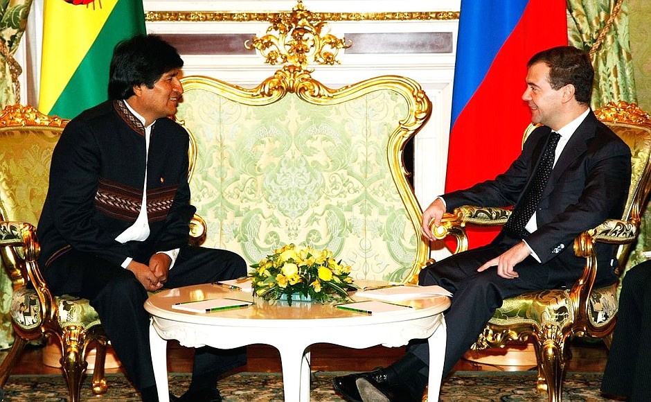 С Президентом Боливии Эво Моралесом.