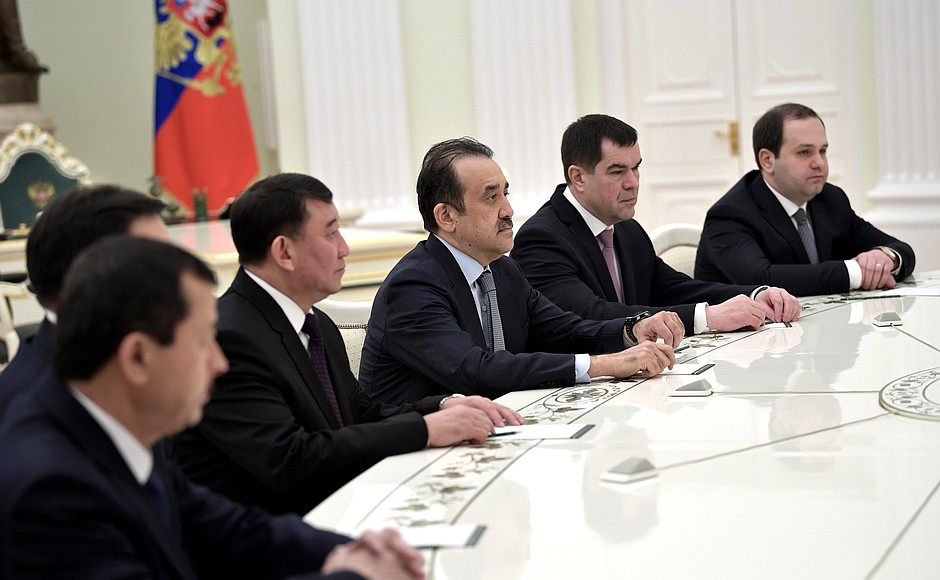 Meeting with heads of CIS member countries’ security and intelligence agencies.