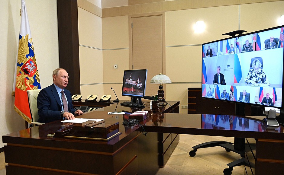 Совещание с постоянными членами Совета Безопасности (в режиме видеоконференции).