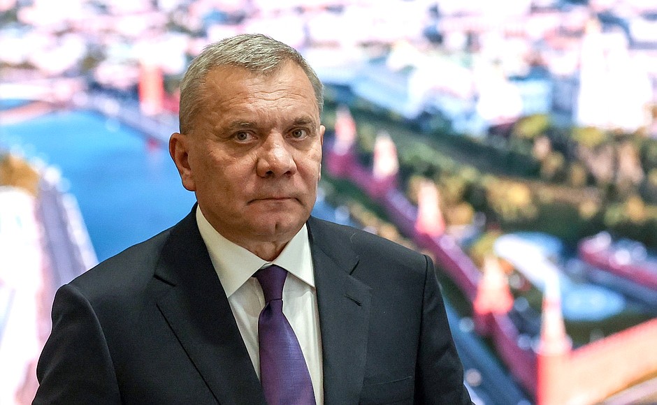 General Director of Roscosmos Yury Borisov at the Rocket and Space Corporation Energia.