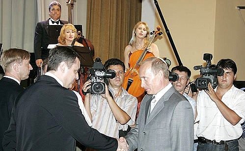 With the conductor of chamber music orchestra Vladislav Belinsky.