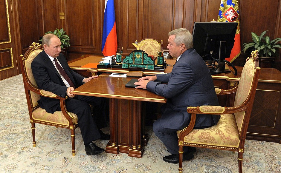 With Governor of Rostov Region Vasily Golubev.