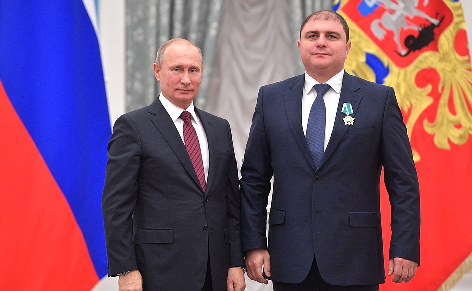 At the ceremony for presenting state decorations. Governor of the Orel Region until October 2017 Vadim Potomsky was awarded the Order of Friendship.