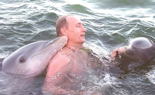President Vladimir Putin relaxing on Cayo Blanco islet.