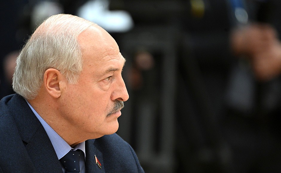 President of Belarus Alexander Lukashenko at an expanded meeting of the Collective Security Council of the CSTO.